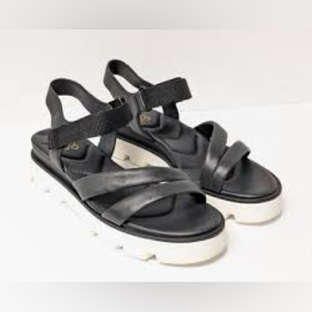 Franco Sarto Urla sandals‎ black white womens size 10 trendy modern casual